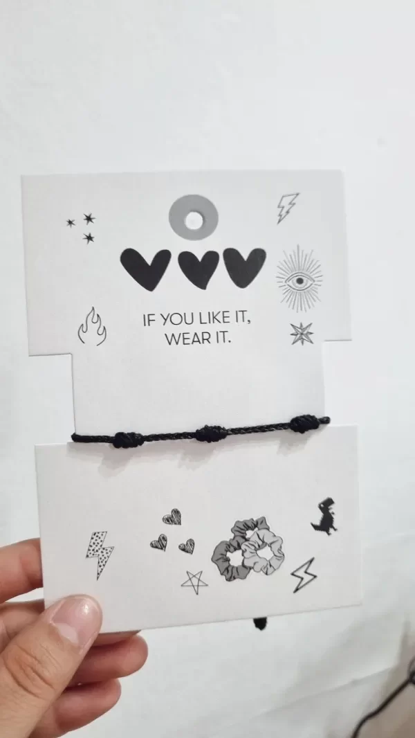 Producto - Pulsera 7 nudos negra regulable