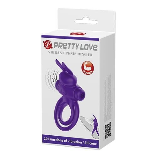 Producto - ANILLO VIBRADOR DOBLE ARO 10 FUNCIONES COLOR VIOLETA PRETTY LOVE