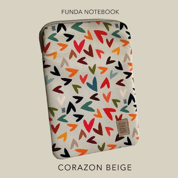 Producto - Funda Notebook Corazón Beige