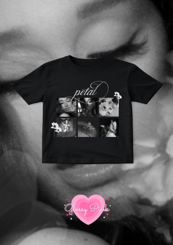 Producto - Baby Tee Ariana Petals - VINILO TEXTIL GLITTER