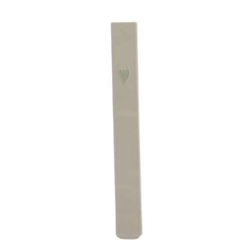 Producto - PORTA MEZUZA 12 CM BLANCA SHIN PLATEADA