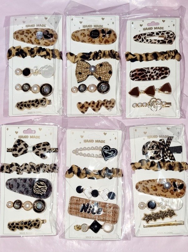 Producto - Blister de pinzas con scrunch Animal print