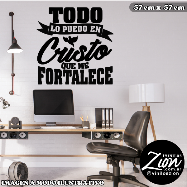 Producto - Vinilos Decorativos Religioso Todo lo puedo en Cristo que me Fortalece 03