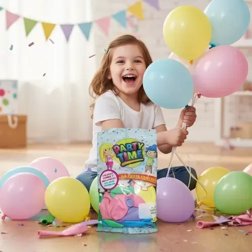 Producto - Globos party time 9" pastel x 10 unidades