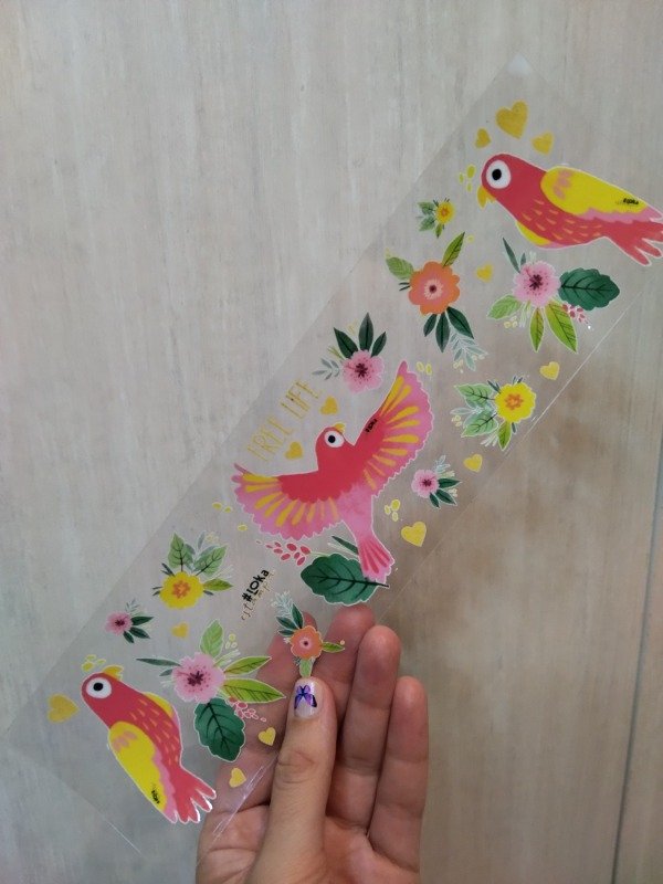 Producto - UV Tiras 8x28cm Pájaros Coloridos