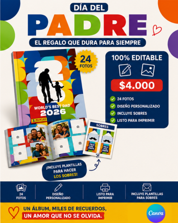 Producto - ÁLBUM ESTILO FIGURITAS DEL MUNDIAL PARA PAPÁ
