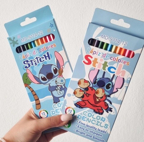 Producto - Lápices de colores stitch x12