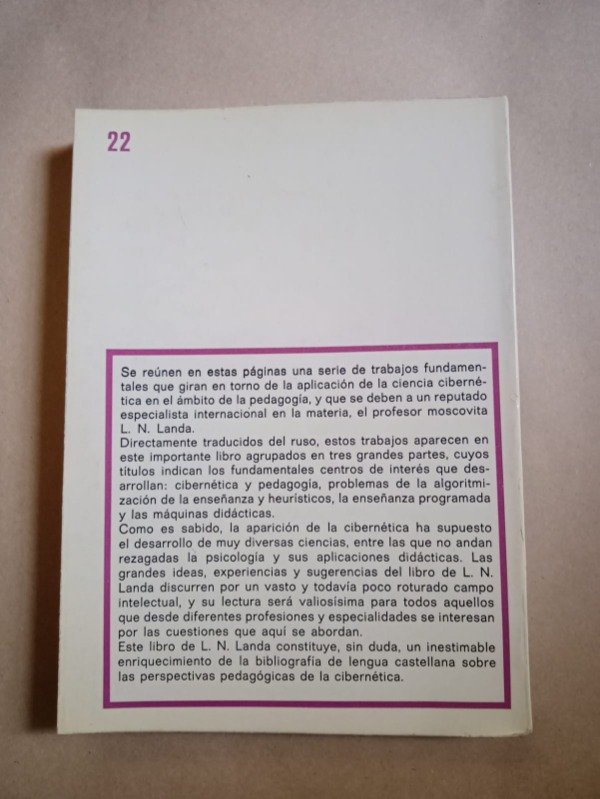 Producto - Cibernética y pedagogía - L. N. Landa - Universitaria Labor 1972 - 1
