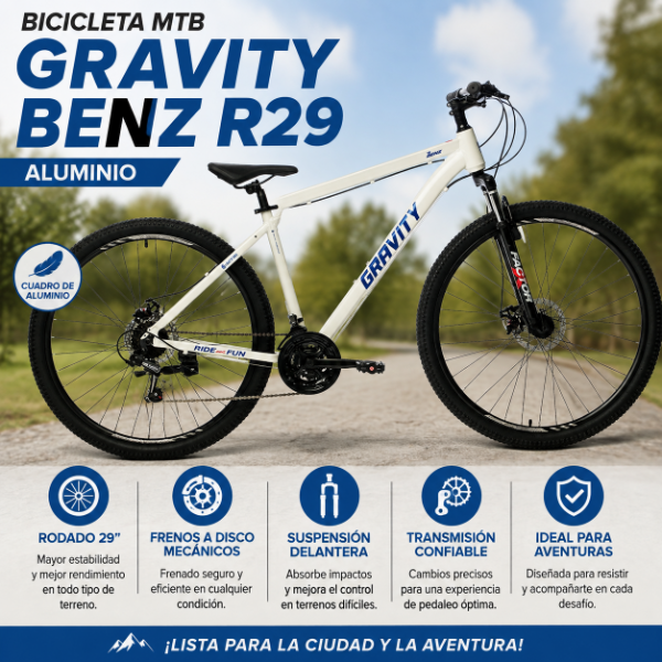 Producto - MTB GRAVITY BENZ R29 - BLANCO