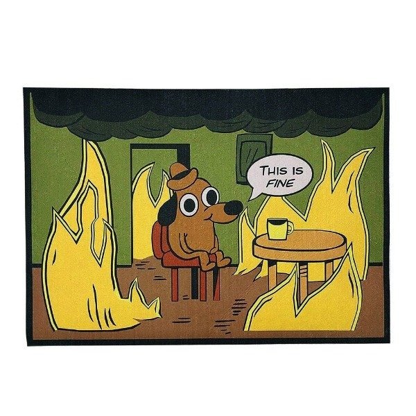 Producto - Alfombra Meme Perrito This is Fine
