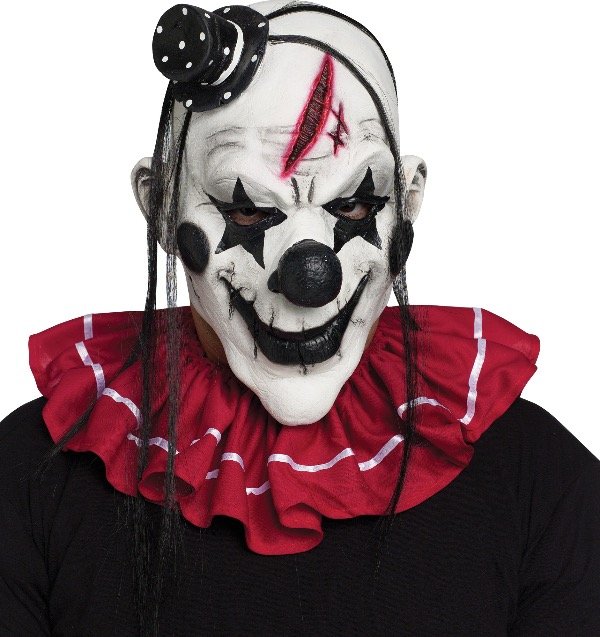 Producto - Mascara payaso blanco negro latex