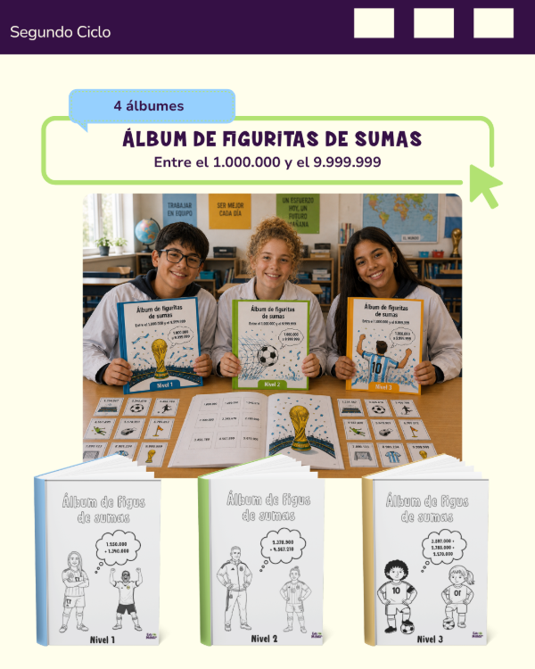 Producto - ÁLBUM DE FIGUS DE SUMAS ENTRE EL 1.000.000 Y EL 9.999.999