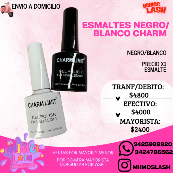 Producto - ESMALTES NEGRO/BLANCO CHARM LIMIT
