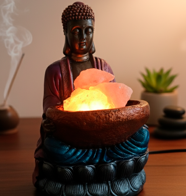 Producto - Lampara de sal Buda en Flor de Loto