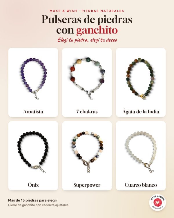 Producto - Pulseras de piedras naturales con ganchito - 0