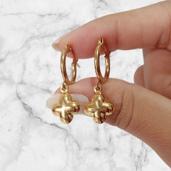 Producto - Aros argollas dije trébol AD 40163