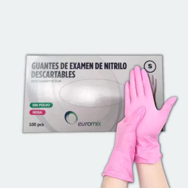 Producto - Caja de guantes M rosados 100 pares