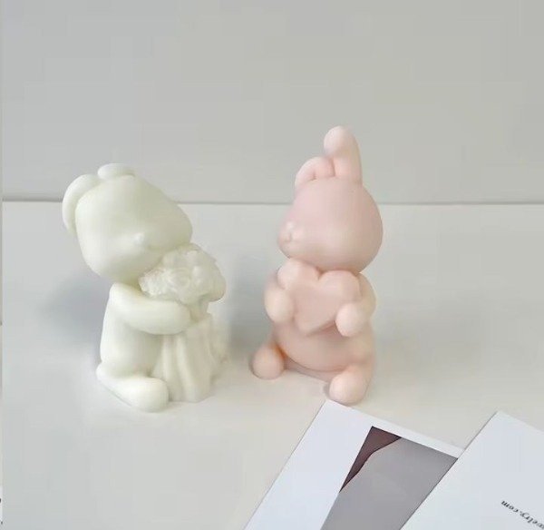 Producto - Molde silicona conejito con ramo - 3
