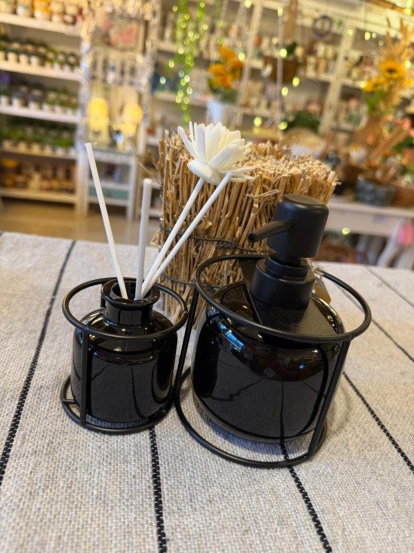 Producto - Set dispenser + difusor negro - (Efectivo: 38.000)
