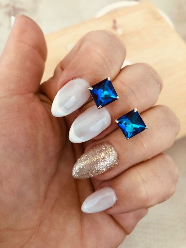 Producto - Pasantes Cuadrados XL Azul tornasolados Plata 925