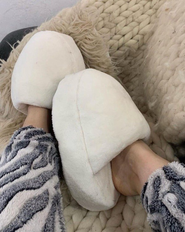 Producto - Pantuflas BLANCAS/NATURAL