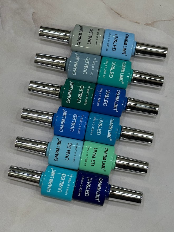 Producto - Esmaltes semipermanentes tonos azules CHARM LIMIT