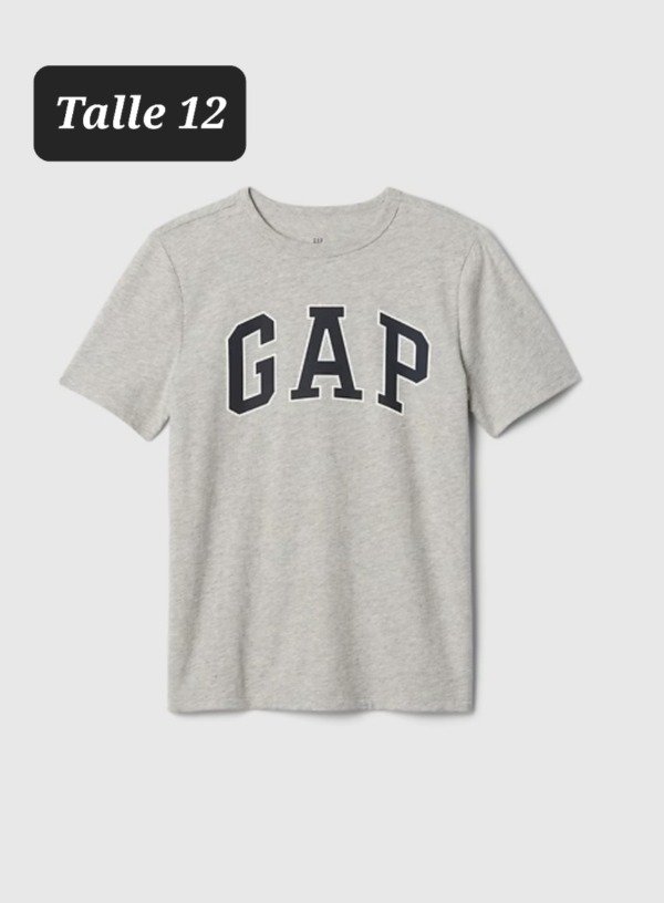 Remera manga corta gap talle 12 gris