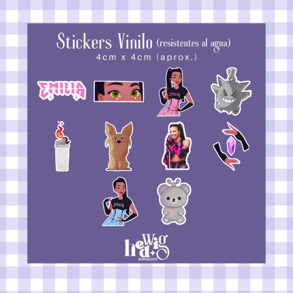 Producto - Pack 10 Stickers Vinilo EMILIA MERNES #1