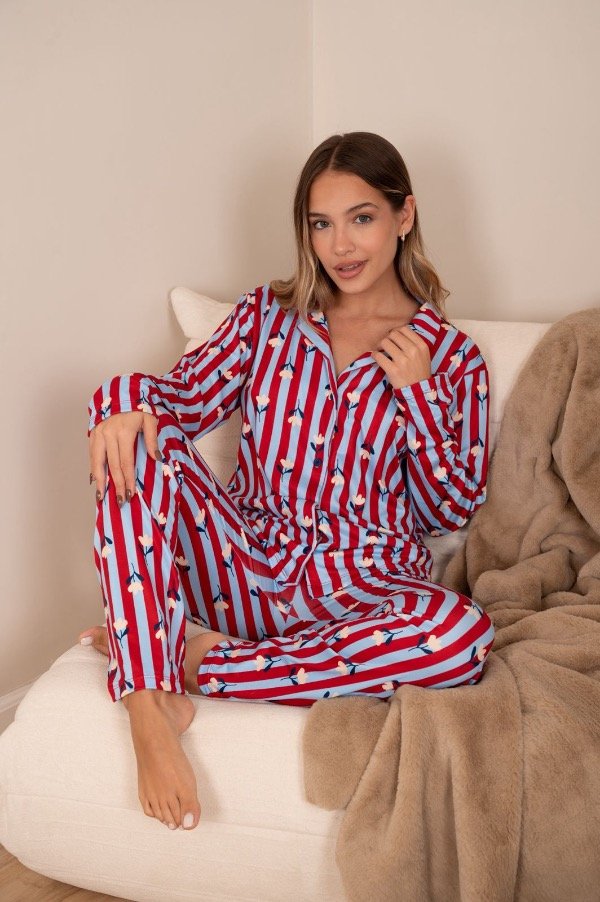 Producto - Pijama largo camisero Ralph rayas