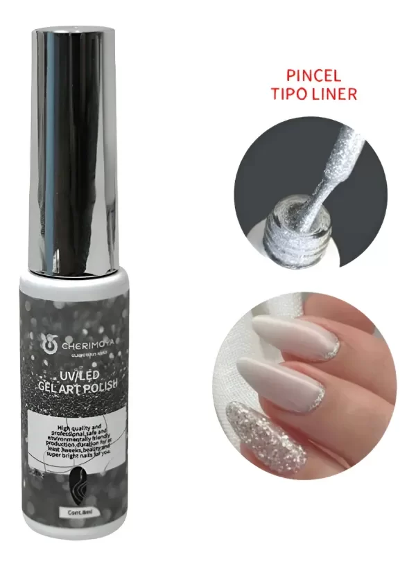 Producto - Gel Art Polish Semi Decoracion Liner Uv/led Cherimoya 8ml