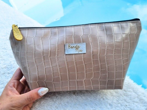 Producto - NECESER CARTUCHERA BONITA MIA BEIGE CROCO