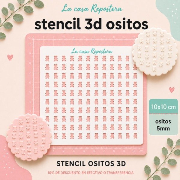 Producto - STENCIL OSITOS 3D 10cm x 10cm