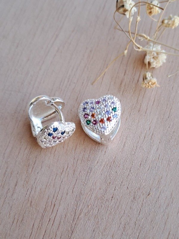 Producto - ABA0177 Aro Cubano Corazon Micropave colores chico