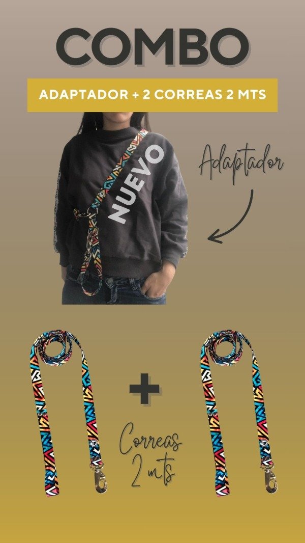 Producto - Adaptador + 2 Correas Clásicas 2mts