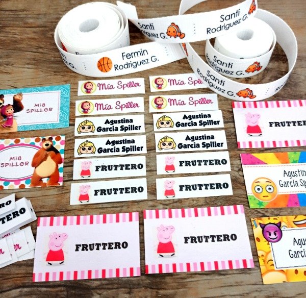 Producto - Etiquetas Escolares: Ropa / Cuadernos / Lápices - Combo 01