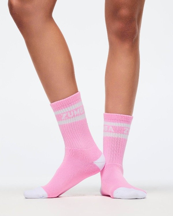 Producto - Zumba Amour Plush Half Crew Sock - Pink