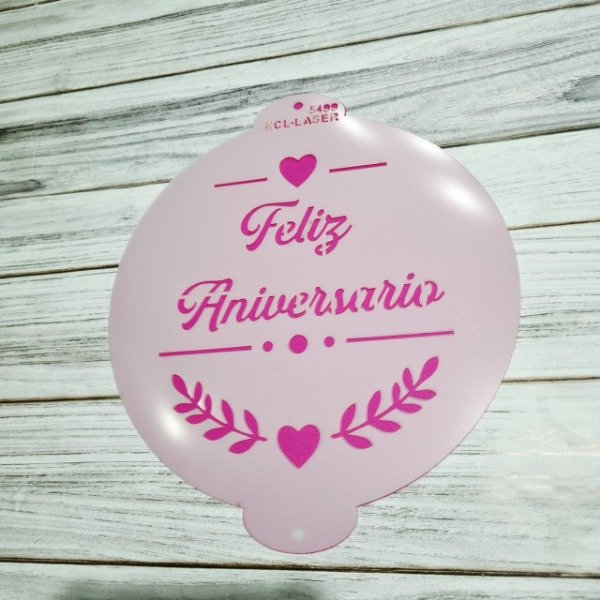 Producto - St 5499 Stencil Feliz Aniversario  de 20 cm