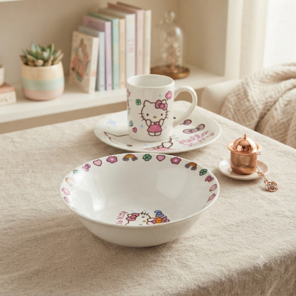 Producto - Set Vajilla 3 piezas cerámica Kitty