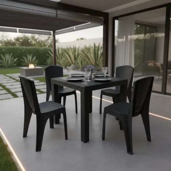 Producto - JUEGO 4 SILLAS COMUNES + MESA 80X80