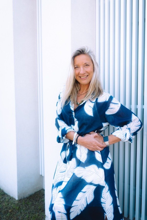 Producto - VESTIDO VAR'S LARGO ESTAMPA  AZUL