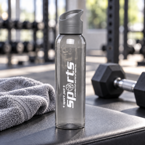 Producto - BOTELLA PLASTICA SPORT TRANSPARENTE CON TAPA 650ML - 0