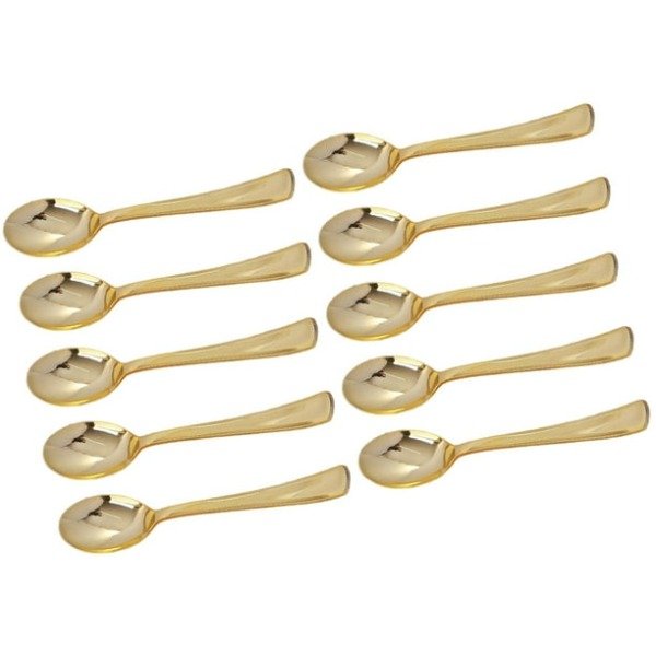 Producto - Mini cucharas de plastico dorado x25