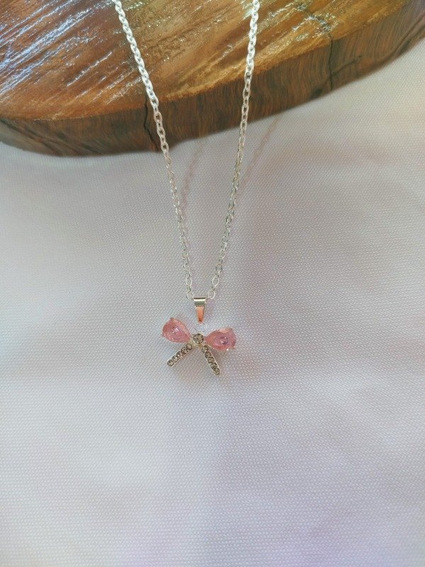 Producto - Collar moño rosa ab