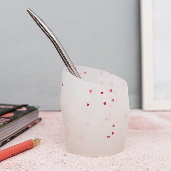 Producto - MATE GEO CORAZÓN CON BOMBILLA VACIADO FÁCIL ACERO INOXIDABLE