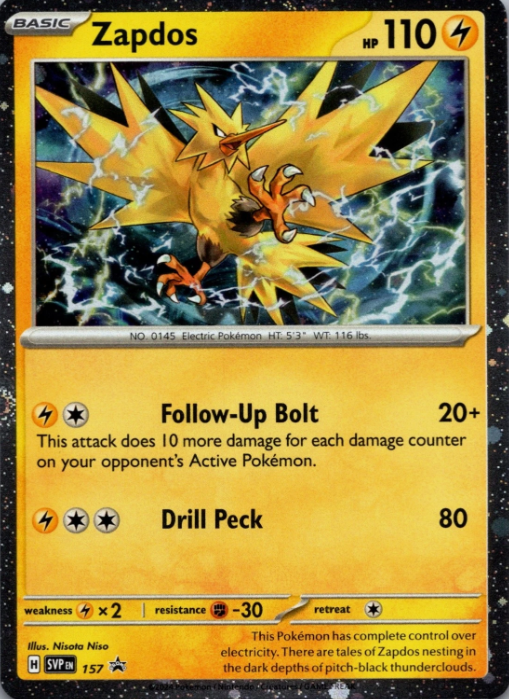 Producto - Zapdos SVP157 HOLO COSMOS - Scarlet and Violet Black Star Promos