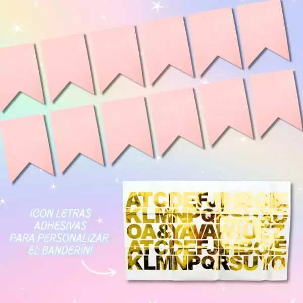 Producto - BANDERÍN "YOUR NAME" (elegir color)