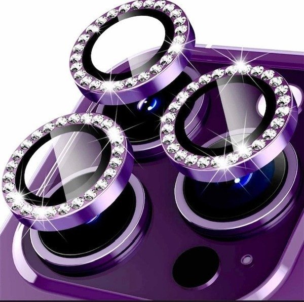 Producto - Protectores de cámara con strass Purple - iPhone 12