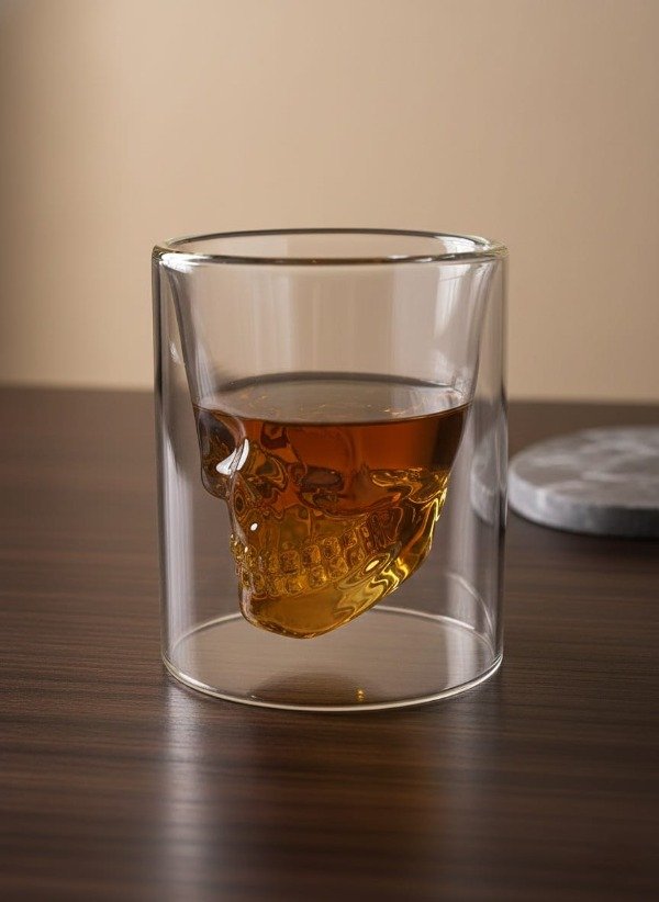 Producto - Vaso de vidrio calavera