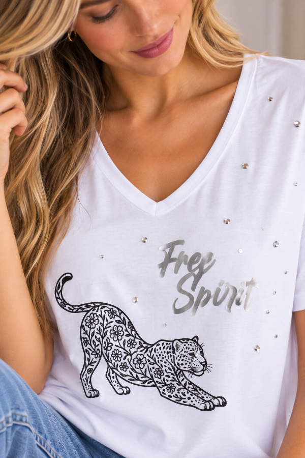 Producto - Remera de Mujer Free Spirit de Algodón Estampada - KRONE - 1