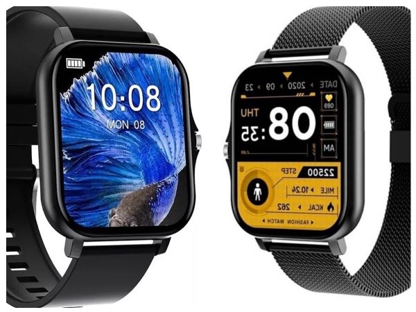 Producto - Reloj inteligente con malla intercambiable de goma y metálica negro